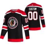 Chicago Blackhawks Custom Black 2020-21 Reverse Retro Alternate NHL Jersey