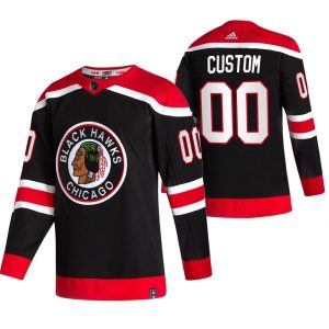 Chicago Blackhawks Custom Black 2020-21 Reverse Retro Alternate NHL Jersey