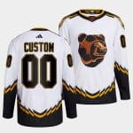 Boston Bruins Custom White 2022 Reverse Retro Stitched Jersey