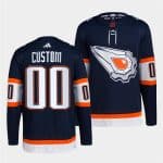 Edmonton Oilers Custom Navy 2022-23 Reverse Retro Stitched Jersey