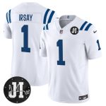 Indianapolis Colts #1 Jim Irsay White 2025 F.U.S.E. Jim Irsay Patch Vapor Limited Stitched Jersey