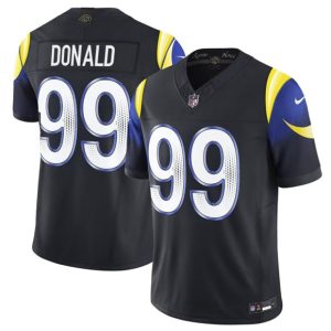 Los Angeles Rams #99 Aaron Donald midnight blue 2025 F.U.S.E. ¡°Rivalries¡± Vapor Limited Stitched Jersey