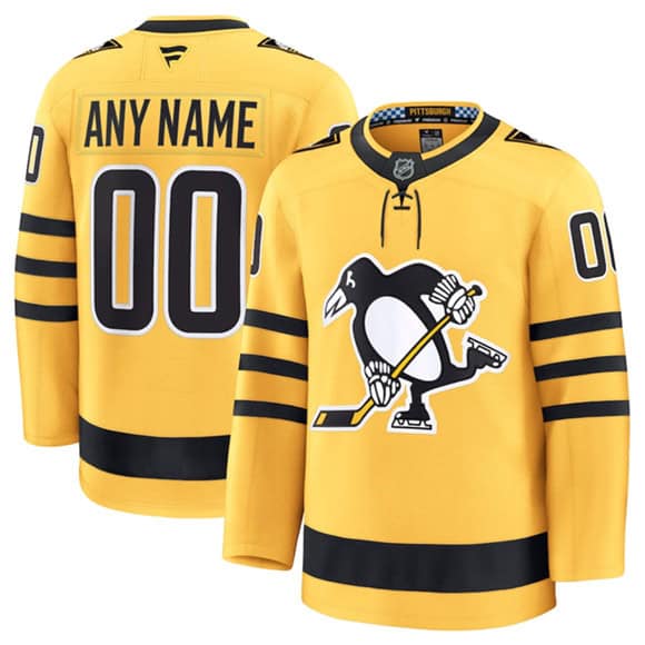 Pittsburgh Penguins Custom Gold 2025 Alternate Stitched Jersey
