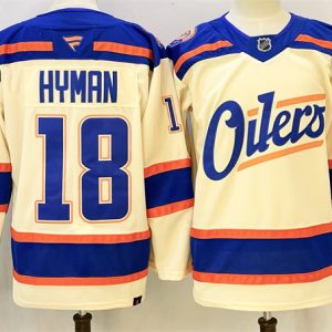 Edmonton Oilers #18 Zach Hyman Light Beige 2025 Alternate Stitched Jersey