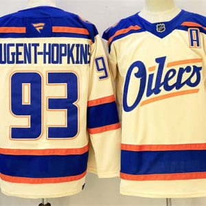 Edmonton Oilers #93 Ryan Nugent-Hopkins Light Beige 2025 Alternate With A Patch Stitched Jersey