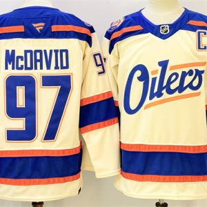 Edmonton Oilers #97 Connor McDavid Light Beige 2025 Alternate With C Patch Stitched Jersey