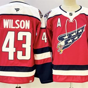 Washington Capitals #43 Tom Wilson Red With A Patch Stitched Jersey