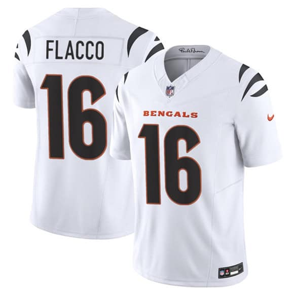 Cincinnati Bengals #16 Joe Flacco White 2025 F.U.S.E. Vapor Untouchable Limited Stitched Jersey