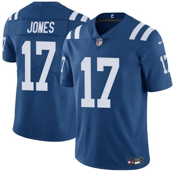 Indianapolis Colts #17 Daniel Jones Blue Vapor Limited Stitched Jersey