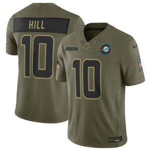 Miami Dolphins #10 Tyreek Hill Olive 2025 F.U.S.E. Salute to Service Limited Stitched Jersey