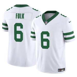 New York Jets #6 Nick Folk White 2025 F.U.S.E. Vapor Untouchable Limited Stitched Jersey