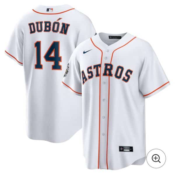 Houston Astros #14 Mauricio Dub¨®n Nike White Home Jersey