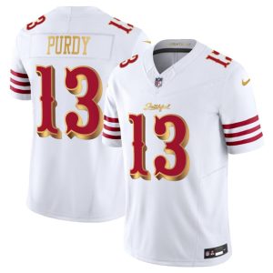 San Francisco 49ers #13 Brock Purdy White Gold 2025 F.U.S.E. ¡°Rivalries¡± Vapor Limited Stitched Jersey