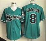 Miami Marlins #8 Andre Dawson Teal Throwback Stitched Jersey