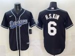 Los Angeles Dodgers #6 H.S.Kim Black Cool Base Stitched Jersey