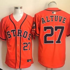Houston Astros #27 Jose Altuve Orange Limited Stitched Jersey