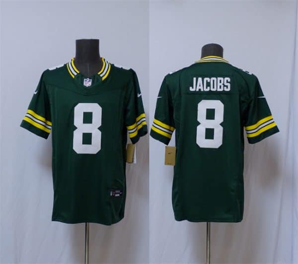 Green Bay Packers #8 Josh Jacobs Green Vapor 2025 F.U.S.E. Limited Stitched Jersey