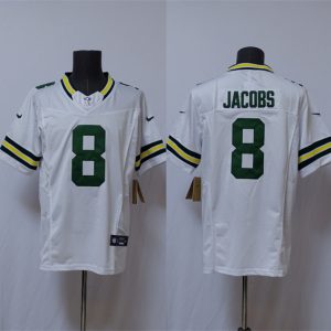 Green Bay Packers #8 Josh Jacobs White Vapor 2025 F.U.S.E. Limited Stitched Jersey