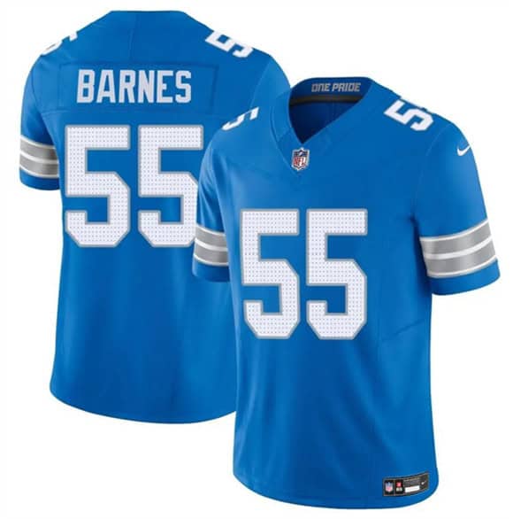 Detroit Lions #55 Derrick Barnes Blue 2025 F.U.S.E. Vapor Limited Stitched Game Jersey