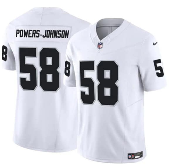 Las Vegas Raiders #58 Jackson Powers-Johnson White 2025 F.U.S.E. Vapor Untouchable Limited Stitched Jersey