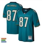 Jacksonville Jaguars #87 Keenan McCardell Mitchell Ness Teal Throwback Jersey