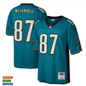 Jacksonville Jaguars #87 Keenan McCardell Mitchell Ness Teal Throwback Jersey