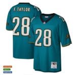 Jacksonville Jaguars #28 Fred Taylor Mitchell Ness Teal Throwback Jersey
