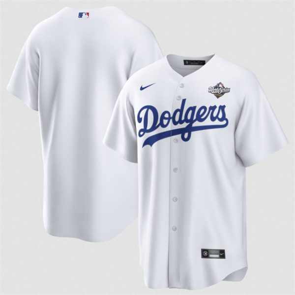 Los Angeles Dodgers Blank White 2025 World Series Home Cool Base Stitched Jersey