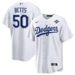 Los Angeles Dodgers #50 Mookie Betts White 2025 World Series Home Cool Base Stitched Jersey