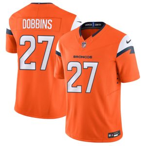 Denver Broncos #27 J.K. Dobbins Orange 2025 F.U.S.E. Vapor Limited Stitched Jersey