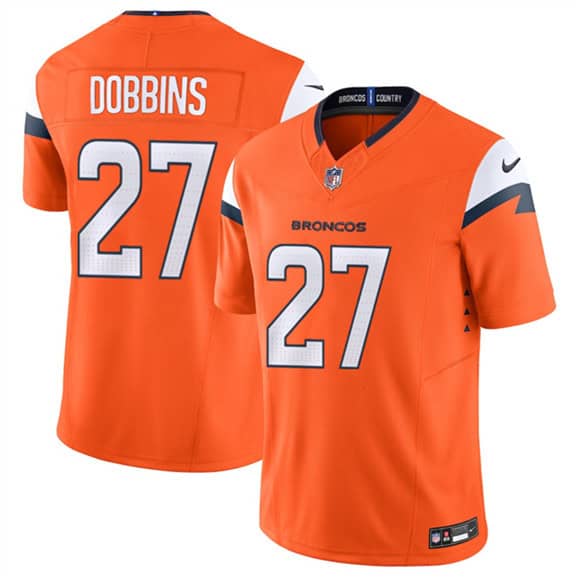 Denver Broncos #27 J.K. Dobbins Orange 2025 F.U.S.E. Vapor Limited Stitched Jersey