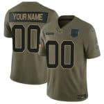 Carolina Panthers Custom Olive 2025 F.U.S.E. Salute to Service Limited Stitched Jersey