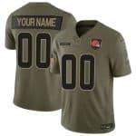 Cleveland Browns Custom Olive 2025 F.U.S.E. Salute to Service Limited Stitched Jersey