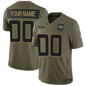 Jacksonville Jaguars Custom Olive 2025 F.U.S.E. Salute to Service Limited Stitched Jersey