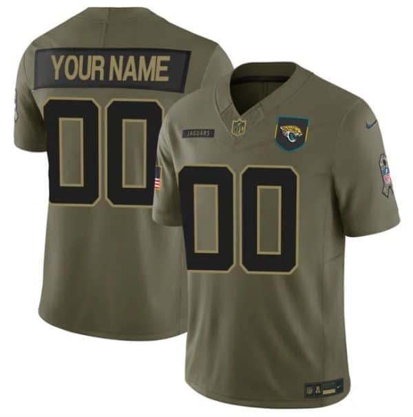 Jacksonville Jaguars Custom Olive 2025 F.U.S.E. Salute to Service Limited Stitched Jersey