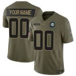 Miami Dolphins Custom Olive 2025 F.U.S.E. Salute to Service Limited Stitched Jersey