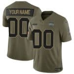 New York Jets Custom Olive 2025 F.U.S.E. Salute to Service Limited Stitched Jersey
