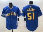 Seattle Mariners #51 Ichiro Suzuki Royal With 2025 AL West Division Champions Patch Limited Stitched jersey