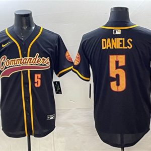 Washington Commanders #5 Jayden Daniels Black Limited Stitched Jersey