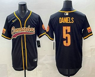 Mens Washington Commanders #5 Jayden Daniels Black Limited Stitched Jersey