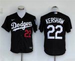Los Angeles Dodgers #22 Clayton Kershaw Black Cool Base Stitched Jersey