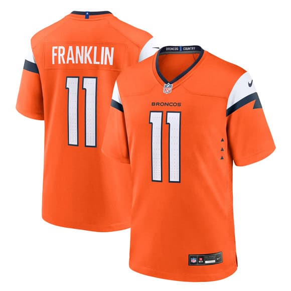 Denver Broncos #11 Troy Franklin Orange 2025 Alternate Stitched Game Jersey
