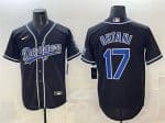 Los Angeles Dodgers #17 Shohei Ohtani Black Fashion Cool Base Stitched Jersey