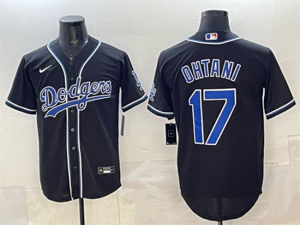 Los Angeles Dodgers #17 Shohei Ohtani Black Fashion Cool Base Stitched Jersey