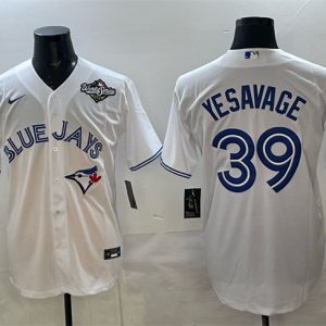 Toronto Blue Jays #39 Trey Yesavage White 2025 World Series Home Cool Base Stitched Jersey