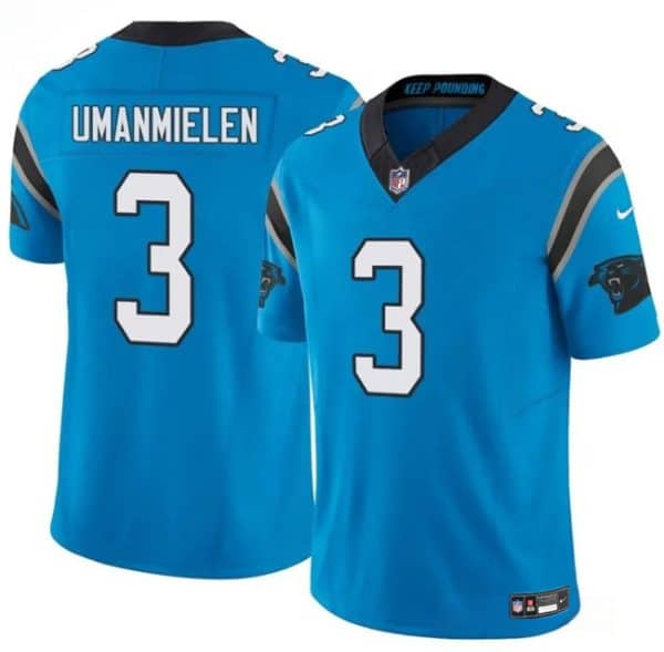 Carolina Panthers #3 Princely Umanmielen Blue 2025 F.U.S.E. Vapor Limited Stitched Jersey