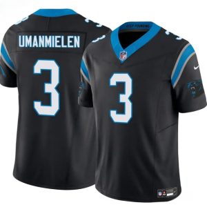 Carolina Panthers #3 Princely Umanmielen Black 2025 F.U.S.E. Vapor Limited Stitched Jersey