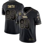 Carolina Panthers #89 Steve Smith Black Gold With 4-Star C Patch Vapor Limited Stitched Jersey