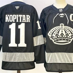Los Angeles Kings #11 Anze Kopitar Black With C Patch Alternate Stitched Jersey