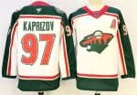 Minnesota Wild #97 Kirill Kaprizov White 2025 With A Patch 25th Anniversary Stitched Jersey